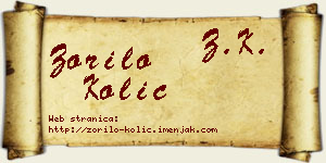 Zorilo Kolić vizit kartica